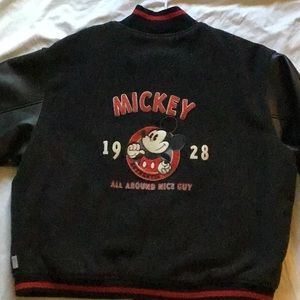 Disney Mickey Mouse Club Letterman Varsity Jacket Leather Wool Vintage 90’s XL